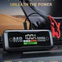 MOSTOOL M8 6000A Car Battery Jump Starter with Smart HD Display PD 60W Fast Charging, 12V Battery Jump Pack, Portable Jump Box with Jumper Clamps LED Light, Rugged Kit for All Gas & Up to 12.0L Diesel