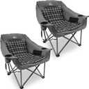 2 Pack Camping Chairs for Adults Heavy Duty Oversized Lawn Folding Chair, Single Seat