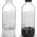 Soda Bottle, Suitable for Carbonated Water and Sparkling Water, BPA Free, Reusable and Filled Food Grade PET Plastic Made Soda Water Bottle (2 Pack, 1 Liter)
