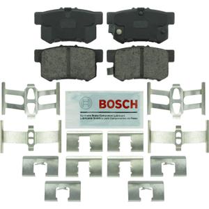 BOSCH BE537H Blue Ceramic Disc Brake Pad Set With Hardware - Compatible With Select Acura CL, CSX, ILX, RSX, TL, TSX, Vigor; Honda Accord, Civic, CR-Z, Prelude, S2000; Suzuki Kizashi, SX4; REAR