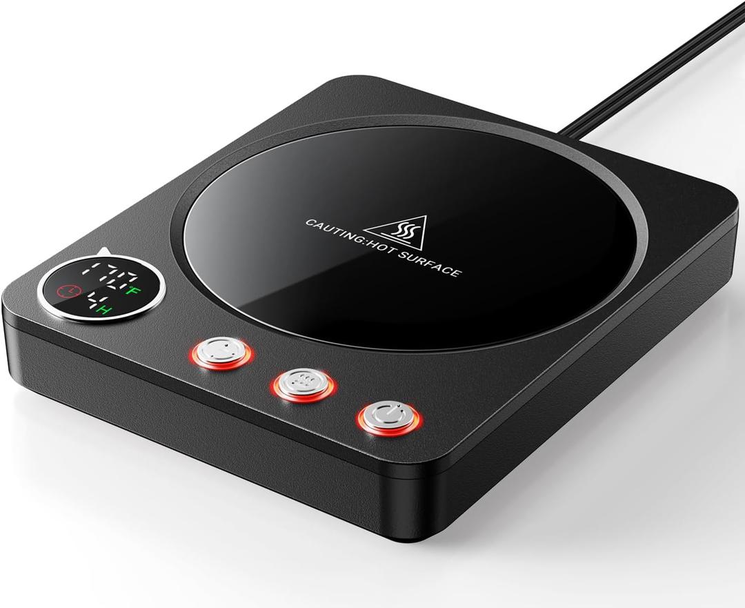 SWEETFULL Coffee Mug Warmer  36W Coffee Cup Warmer for Desk with Smart Display & Auto Shut-Off, Candle Warmer, Electric Cup Warmer for Coffee, Milk and Tea, for Women & Men (Black)