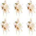 Rose Wrist Corsage for Girls Women Bride Bridesmaid, Set of 6, Champagne Hand Flower Wedding Artificial Flowers Accessories for Prom Party