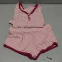 RUEWEY Womens Ribbed Knit Pajama Sets Long Sleeve Top and Shorts Matching Lounge Set PJ Set 2 Piece Outfits (Small)