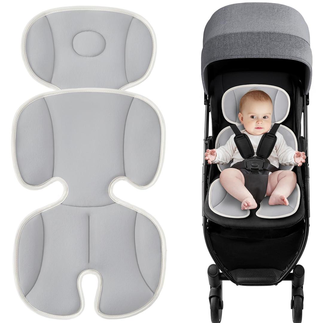 Baby Stroller Cooling Pad, Universal Soft Cooler Pad, Breathable Adjustable Car Seat, Liner Detachable 2-Piece Cooling Cushion Fits Strollers, Car Seat, High Chair, Bassinet, Swing