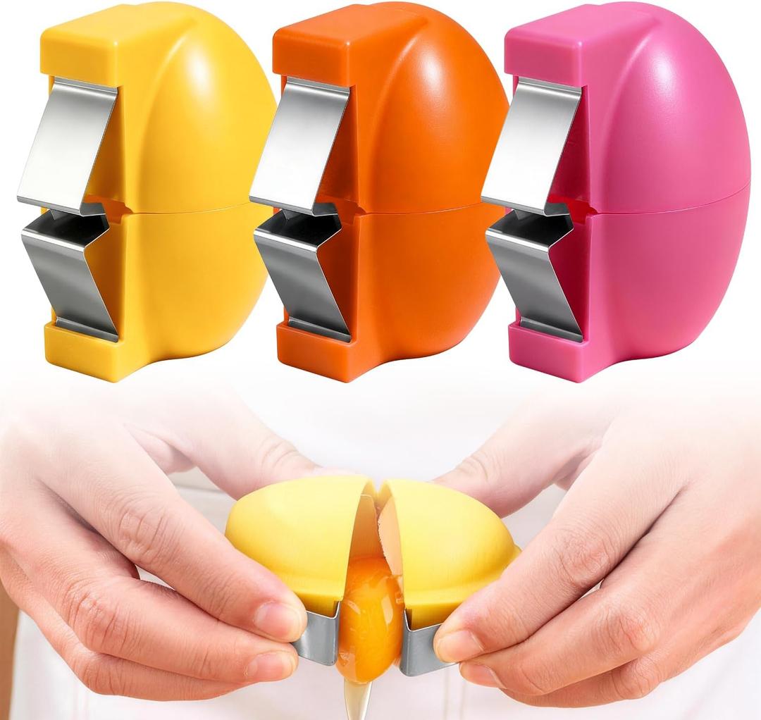 3Pcs Egg Shell Opener,Egg Separator Egg Cracker Egg Peeler for Raw Eggs, Hard Boiled Egg Peeler for Cutting Eggs,Quickly Cutting Off Eggs Breaker Gadgets for Cooking Bakery Kitchen Use (3PCS-ZZ)