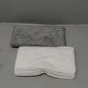 MOONQUEEN Microfiber Facial Cloths Fast Drying Washcloth 12 Pack - Premium Soft Makeup Remover Cloths - Highly Absorbent (White-grey)