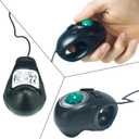 YUMQUA Finger Mouse, Handheld Trackball Mouse Fingertip Mini 4D USB Hand Held Wired Pointer Thumb Ball Mice with Roller for Laptop Mac Window Computer Fits Left and Right Handed Users
