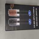 XinXu Gravity Electric Pepper and Salt Grinder Set, Adjustable Coarseness, with LED Light, One Hand Automatic Operation (Set/Black X) (2.5*2.5*7.9inch)