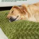 KSIIA Washable Dog Bed Comfy Dog Crate Pad Deluxe Plush Pet Bed Non-Slip Kennel Pad for Jumbo Dogs, 47" x 29", Green