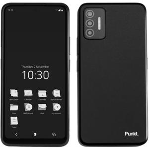 Punkt. MC02 Smartphone - Unlocked Cell Phone with Built-in VPN for Digital Security & Data Privacy Software, 4K Video & 64 MP Camera, 5G & 4G LTE, 128GB, WiFi, Bluetooth - Black