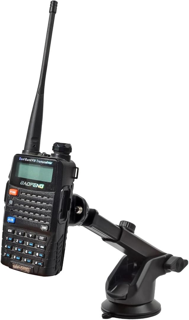 Suction Cup Walkie-Talkie Holder Windshield/Dashboard, Handheld Radio Mount with Strong Sticky Gel Pad, Compatible with Baofeng UV5R Motorola Talkabout Midland Cobra Yaesu Radio HT
