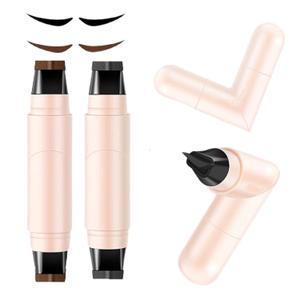 Foldable Eyeliner Stamp, 2pcs Gel Eyeliner Stamp Pen Set, Waterproof Eyeliners Tool, Smudge Proof Eyeliners Pen for Beginners (Black&Brown)