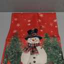 Artoid Mode Snowman Christmas Birds Trees Table Runner, Seasonal Winter Xmas Holiday Kitchen Dining Table Decoration for Indoor Outdoor Home Party Decor 13 x 108 Inch (Red)