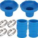 BOXOB 8pcs Pool Vacuum Hose Adapter Kit, Blue Pool Skimmer Hose Connector Fittings with Clamps Parts Compatible with Intex Above Ground Swimming Pool Pumps Accessories