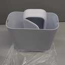 Small Bathroom Trash Can with Lid, 2.6 Gallons / 10 L Slim Plastic Garbage Bin with Pop-Up Lid, Mini Waste Basket Can Dog Proof for Kitchen, Bedroom, Office, Laundry, Toilet, Rv, White