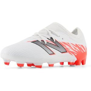 New Balance Unisex-Child Furon Team Jnr Fg V8 (2 Wide Little Kid, White/Energy Red/Black)