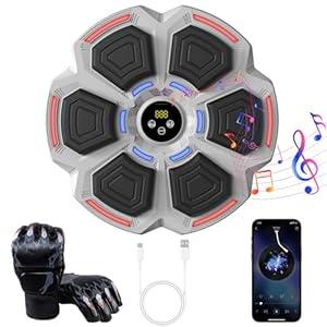 GKUFTFBFX Music Boxing Machine for Adults, Smart Boxing Machine with Gloves, 9 Modes & 9 Speeds, Electronic LED Boxing Training Equipment Wall Mounted, Workout Equipment Target for Home