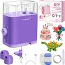 DoubleCare Automatic i Cord Knitting Machine, Electric i-Cord Knitter with 2 Rolls of Yarn and 1 Roll of 2M Iron Wire，Hands-Free Highly Knitting Tools，Fast DIY Craft Projects, Purple