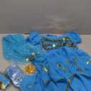 Astage Girl Kids Halloween Party Costume Belly Dance Active Wear All Ornaments (M For height 53in-57in, Sky Blue)