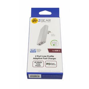 ZGEAR 2 Port Low Profile Adapter Fast Charger