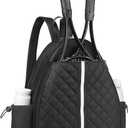 Tennis Bag, Convertible Sling Crossbody Backpack Waterproof Reversible Racket Bags for Women Men (Black)