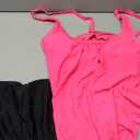 Holipick Pink Blouson Tankini Swimsuits for Women Modest Tummy Control Two Piece Bathing Suits Loose Tankini with Bikini Bottom XXL