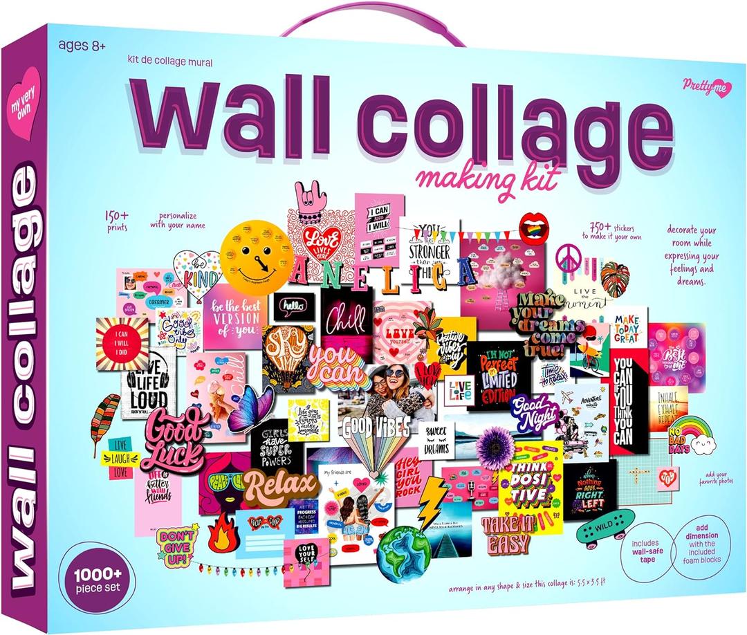 Pretty Me Wall Collage Kit for Teen & Tween Girls - Arts Craft Gift Ideas for Age 11, 12,13, 14, 15, 16 Year Old Girl - Birthday Gifts and Stuff for Teenage Bedroom Decor - Teens Creative Crafts Kits
