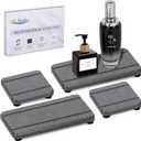 4PCS Stone Drying Trays for Bathroom Sink and Kitchen Counter, Water Absorbing Stone Tray with Diatomaceous Earth, Soap Dish and Coaster (Dark Gray 2stripes)