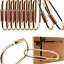 Brass Gold Carabiner Clip for Keys - Loose Leaf Binder Rings, Screw Lock Keychain and Carabiner Clip with Lock for Backpacks, Luggage Tags, Pet Collar Clips and Outdoor Accessories, 10 Packs