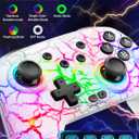 ZRZLMVP Switch Controller Wireless for Nintendo Switch/OLED/Lite/Switch 2, 1000mAh Rechargeable Pro Controllers with 9 Colors LED Light, Switch Remote Control Gamepad with Turbo, Vibration, Wake Up