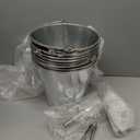 Mumufy 8 Pcs 10L Galvanized Metal Beer Buckets with 2 Scoops and 2 Tongs