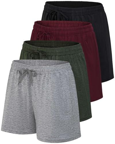 Real Essentials 1 Pack: Womens Athletic Dry-Fit Lounge Shorts with Zipper Pockets, L