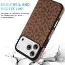 Compatible with iPhone 17 Pro Wallet Case with Card Holder (2 Cards), Cheetah Print Shockproof Soft TPU Protective Cover Women Girls, Leopard Case for iPhone 17 Pro 6.3 Inch, Brown