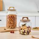 Sweejar Glass Jars for Laundry Room Organization, Half-Gallon Laundry Pods Container, Glass Food Storage Jars with Airtight Lid, 1 Pack, Press Lid