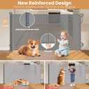 Spaceany Reinforced Retractable Baby Gate or Mesh Dog Gate,Easy to Use for Stairs, Doorways, Hallways, Indoor, Outdoor, Wide Pet Gate 33.5" Tall, Extends to 45" Wide, Gray