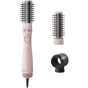 Rotating Hair Dryer Brush, Blow Dryer Brush with 3 Heads for Drying Styling Volumizing Curling Sleeking in One Step, 3 Temperatures, Negative Ionen, Ceramic Coating, 360 Rotating, Pink
