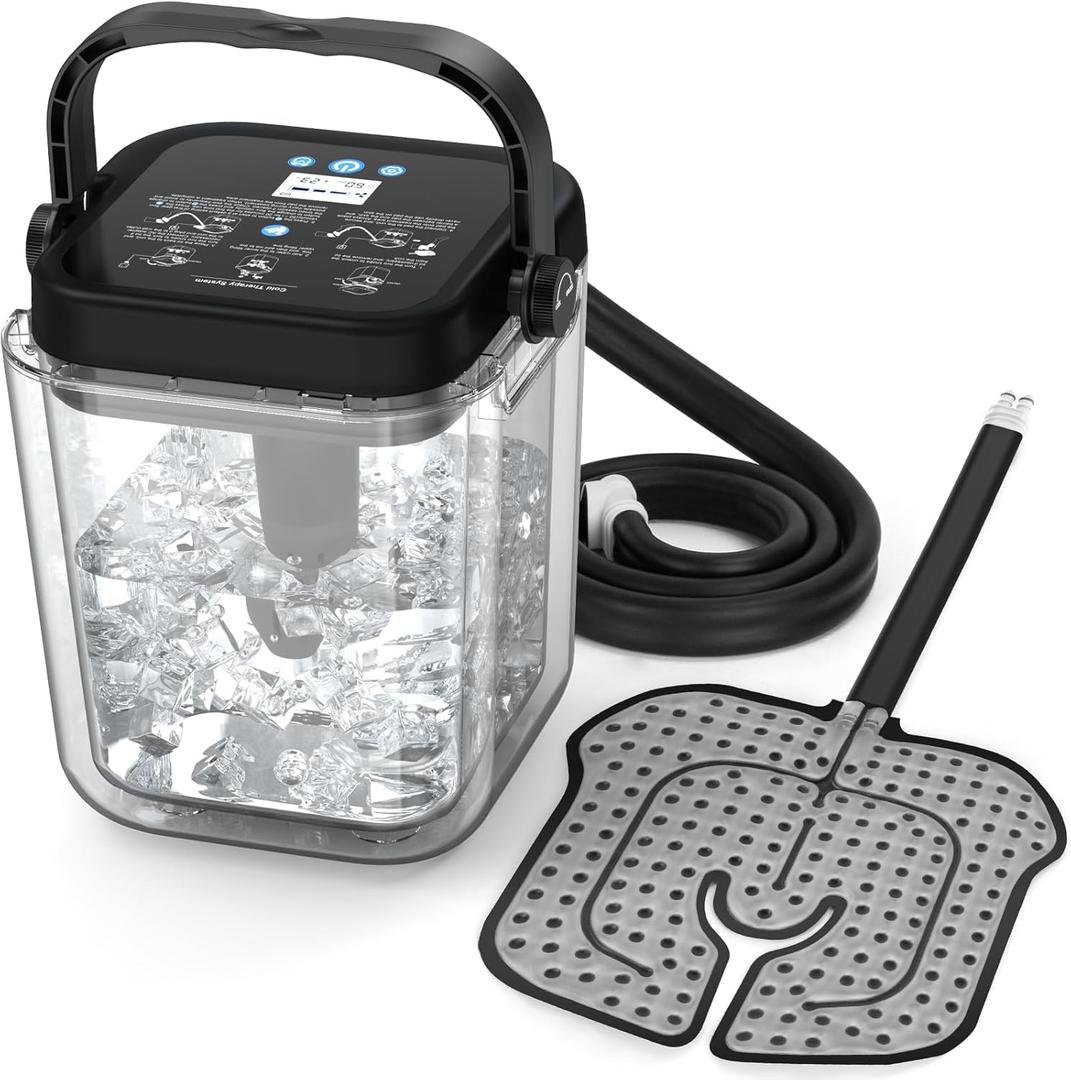 Rechargeable Ice Therapy Machine for Knee After Surgery - 6.2L Programmable Cold Therapy Machine for Knee Replacement Recovery Post Surgery, Leak-Proof Design & 4.5H Batter