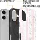 for iPhone 17 Case,Compatible with MagSafe,Dual-Layer Hard Shell + Silicone Cover,Full Body Protection Shockproof Case for iPhone 17-Blushing Floral Chic Coquette