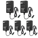 24V Power Supply, 24 Volt 2A 48W LED Power Supply Adapter, AC 100-240V to DC 24V Converter Transformer for LED Strip Lights, Wall Plug Power Supply with 5.5/2.1 DC Female Connector (5 Pack)