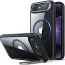 ESR for iPhone 17e Case & iPhone 16e Case with Stash Stand, Compatible with MagSafe, Military-Grade Drop Protection Magnetic Phone Case, Scratch-Resistant Back Cover,Clear Black