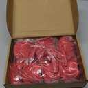 Lasnten 8 Pcs 3 Inch Rubber Toilet Flapper Replacement Kit Toilet Tank Flap with 2 Toilet Handle and Stainless Chain Toilet Stopper Flapper Compatible with TOTO Flapper Model G-Max, Easy to Install (Red)