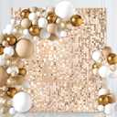 Champagne Shimmer Wall Panels Sequin Backdrop 6ftx6ft Glitter Party Backdrop for Birthday Wedding Anniversary Engagement Baby Shower Bachelorette Decorations