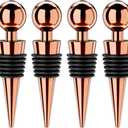 Wine Stoppers for Wine Bottles 6Pcs Vacuum Wine Bottle Stopper with Silicone Reusable Wine Corks, Leak proof Keep Fresh Suitable for Standard (Goldrose, 6 Pack)