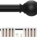 Matte Black Curtain Rods 18 to 60 Inches(1.5-5 Feet),5/8 inch Splicing Drapery Rods,Small Curtain Rods Set,Size: 18''-60'',Matte Black
