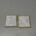 4x4 Picture Frame Set of 2, Gold Modern Simple Thin Aluminum Metal Square Photo Frame with HD Glass, Display for Tabletop and Wall, 2 Pack