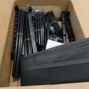 LANTEFUL 4 Tier Shoe Rack for Closet Shoe Organizer with 5 Hooks, Long Shoe Shelf Storage for Shoe and Boot Stackable Free Standing Shoe Rack for Entryway, Garage, Small Spaces, Dorm, Black