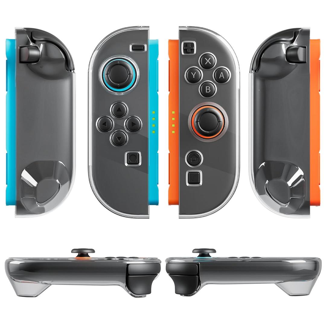 4 x RHOTALL Clear Protective Shell Case for Nintendo Switch 2 Controller, Hard PC Transparent Skin Cover for Switch 2 Controller, Non-Slip, Scratch-Resistant