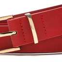 MORELESS 3 Pack Women's Faux Leather Waist Belt for Jeans Dress Black Red Beige Small (Black, S)