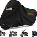 Enzeno Motorcycle Cover 210D Oxford Fabric Motorcycle Covers Waterproof Outdoor Windproof Dustproof Moped Cover with snap Fastener 275x105x125cm Motorcycle tarp Motorbike Cover Black