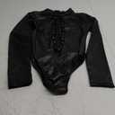 No Brand Women Sexy Leather Lingerie Bodysuits Erotic Leotard Club Latex Costume Medium